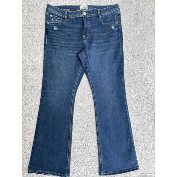 Jordache Women's Blue Jeans Size 14 Boot Cut Mid-Rise Denim - Picture 1 of 11